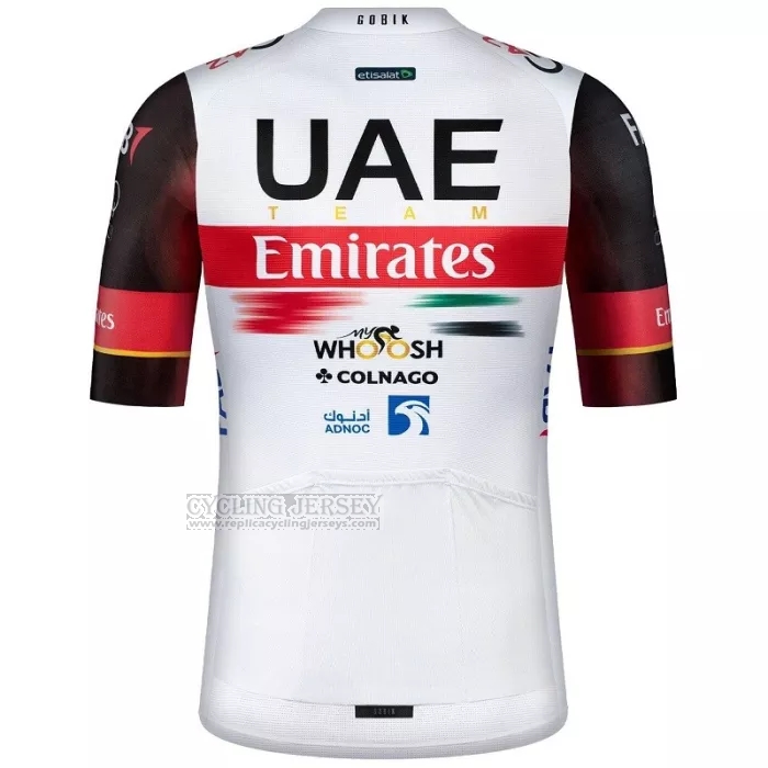 2022 Cycling Jersey UAE Black White Red Short Sleeve and Bib Short